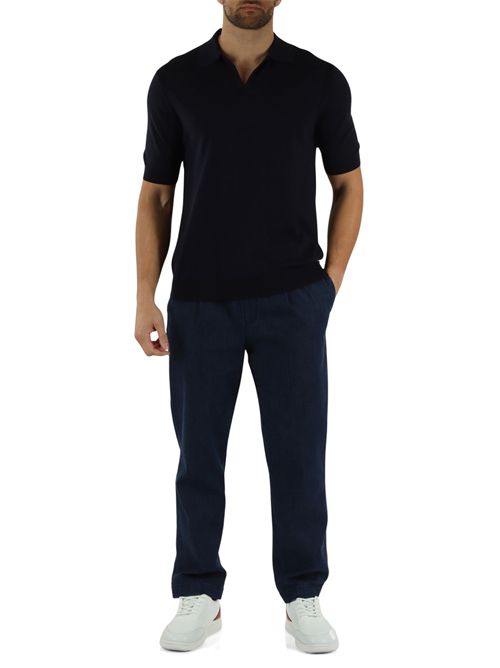 Polo derby in misto cotone Pima e seta HESKIMO | HE1400013/BLUE